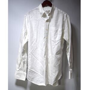 Peter Millar White Button Down Shirt Nanoluxe Easy Care Size Large